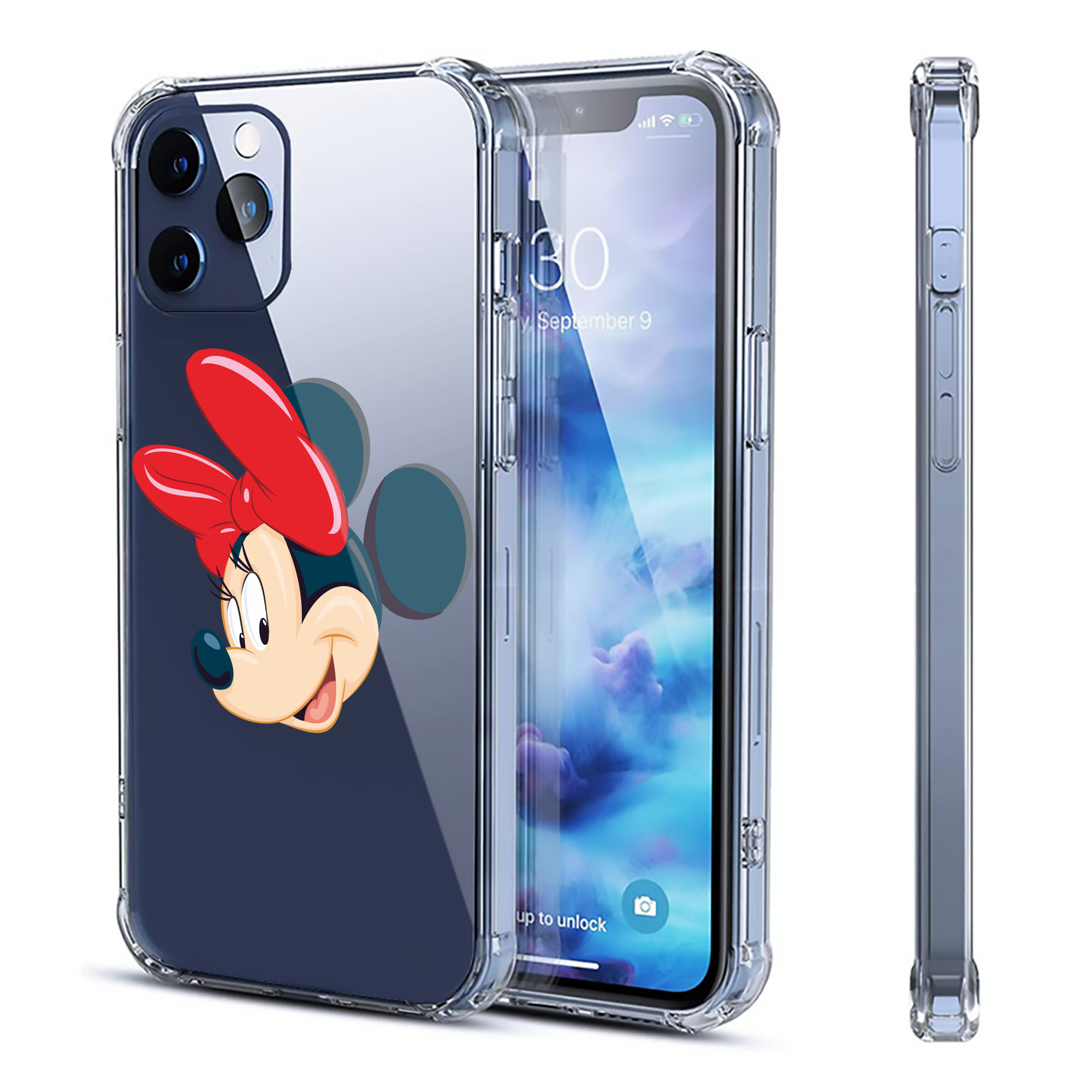 （画像用） ミッキーマウス Mickey Mouse 【iPhone 12シリーズ対応】透明スマホケース（クリアソフトケース）